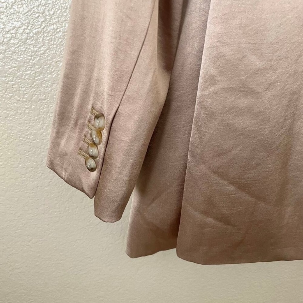 Madewell women’s BlazerTaupe Gold Satin Shawl‎ Collar  Zise 16W NEW - Picture 9 of 16